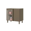 Ver imagem 4 de Balcão Canto Reto 1 Porta com Tampo 100% MDF Aurora Espresso Móveis Bege/Duna/Cristal