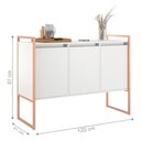 Ver imagem 6 de Buffet Aparador 3 Portas Industrial MDP 120cm Branco Cobre Casah