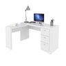 Kit 5 Peças com 1 Mesa para Escritório em L, 1 Gaveteiro, 2 Armários Baixo e 1 Armário Alto - 7