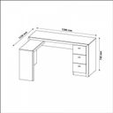 Ver imagem 5 de Conjunto 5 Peças com 1 Mesa para Escritório em L, 1 Gaveteiro, 2 Armários Baixo e 1 Armário Alto Branco