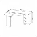 Ver imagem 5 de Conjunto 5 Peças com 1 Mesa para Escritório em L, 1 Gaveteiro, 2 Armários Baixo e 1 Armário Alto Branco