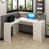 Kit 5 Peças com 1 Mesa para Escritório em L, 1 Gaveteiro, 2 Armários Baixo e 1 Armário Alto - 3