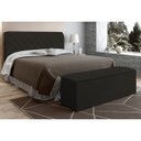 Ver imagem 1 de Cabeceira com Calçadeira Baú Para Colchão Box de 160 cm Paris - JS Móveis - Suede Amassado Chocolate