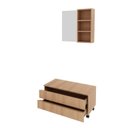 Ver imagem 3 de Gabinete Rodizio para Banheiro com Espelheira 80cm Marrom