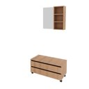 Ver imagem 2 de Gabinete Rodizio para Banheiro com Espelheira 80cm Marrom