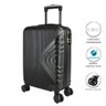 Mala de Bordo Pequena para Viagem Abs Yins Cleópatra Cadeado Integrado Rodas Duplas Giro 360 Preto - 2