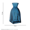 Ver imagem 4 de Vaso Garrafa Decorativo de Vidro Azul 11x5x5cm Enfeite Sala Mesa Estante Flores