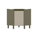 Ver imagem 3 de Balcão Canto Oblíquo 1 Porta com Tampo 100% MDF Aurora Espresso Móveis Bege/Duna/Cristal