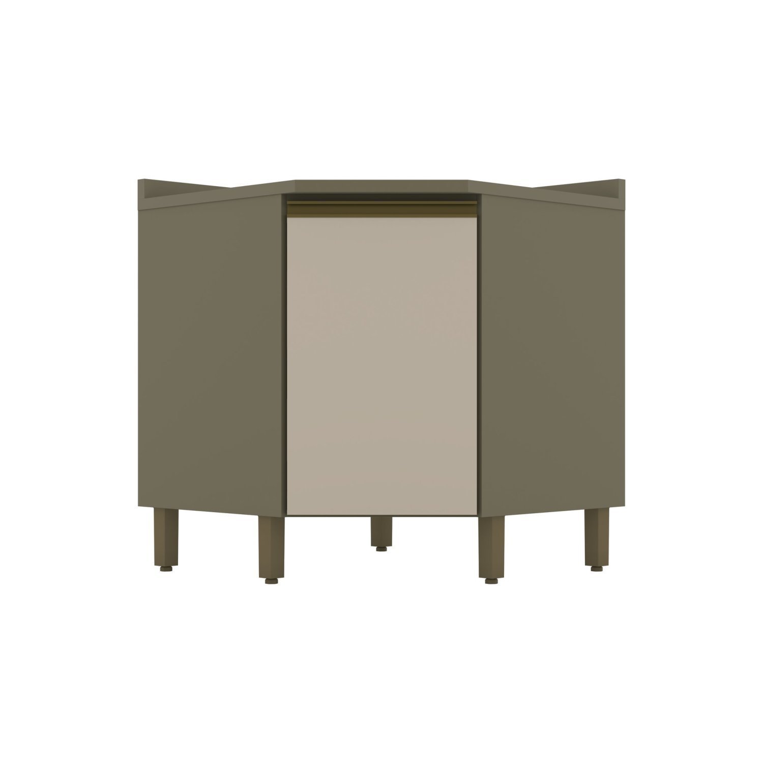Balcão Canto Oblíquo 1 Porta com Tampo 100% MDF Aurora Espresso Móveis - 4