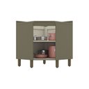 Ver imagem 5 de Balcão Canto Oblíquo 1 Porta com Tampo 100% MDF Aurora Espresso Móveis Bege/Duna/Cristal