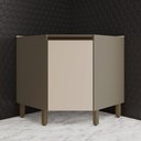 Ver imagem 1 de Balcão Canto Oblíquo 1 Porta com Tampo 100% MDF Aurora Espresso Móveis Bege/Duna/Cristal