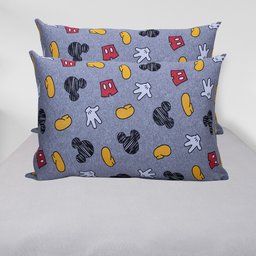 Jogo de Cama Portallar Casal Malha Mista Disney Mickey Icones 3 Pçs Cinza - 2