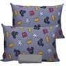 Jogo de Cama Portallar Casal Malha Mista Disney Mickey Icones 3 Pçs Cinza - 1