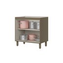 Ver imagem 4 de Balcão 80cm 2 Portas com Tampo para Cooktop 100% MDF Aurora Espresso Móveis Bege/Duna/Cristal