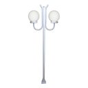 Ver imagem 1 de Poste Luminária Globo P Duplo Braço Curvo Cima Branco 300cm