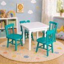Ver imagem 2 de Conjunto Infantil 60x60 com 4 Cadeiras - Turquesa - Jm Móveis