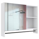 Ver imagem 1 de Armario para Banheiro 01 Porta com Espelho 80cm Branco Proddy