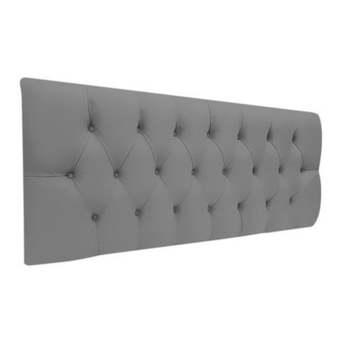 Cabeceira Box Shop Paris Queen 1,60m Painel Em Couro Sintético Cinza