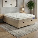 Ver imagem 1 de Cama Box Baú Colchão Casal Molas Ensacadas Euro In Natural Confort 138x188x66cm