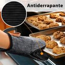 Ver imagem 2 de Luvas Térmicas Antiderrapantes de Silicone e Algodão para Cozinha - Segurança e Conforto
