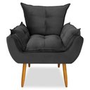 Ver imagem 4 de Kit 2 Poltronas Decorativa Opala Veludo Cinza Grafite