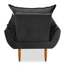 Ver imagem 2 de Kit 2 Poltronas Decorativa Opala Veludo Cinza Grafite