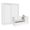 Ver imagem 1 de Berço Americano Multifuncional Formare com Guarda Roupa Tutto New 2 Portas Branco Acetinado - Matic