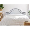 Ver imagem 1 de Cabeceira Queen Estofada para Cama Box com Tachas 160x60cm Provençal Luxo Dupla Branco/Fumê