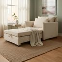 Ver imagem 2 de Poltrona-Cama Monica Retratil Macia Quarto Visita Sala Suede:Marfim/Suede