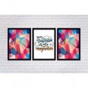 Ver imagem 2 de Kit Quadros 3 Pçs Mdf 30X40 Forma Frases 2 Moldura Preta