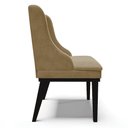 Ver imagem 6 de Kit 10 Cadeiras Estofadas para Sala de Jantar Base Fixa de Madeira Preto Lia Suede Marrom RT - Ibiza