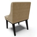 Ver imagem 7 de Kit 10 Cadeiras Estofadas para Sala de Jantar Base Fixa de Madeira Preto Lia Suede Marrom RT - Ibiza