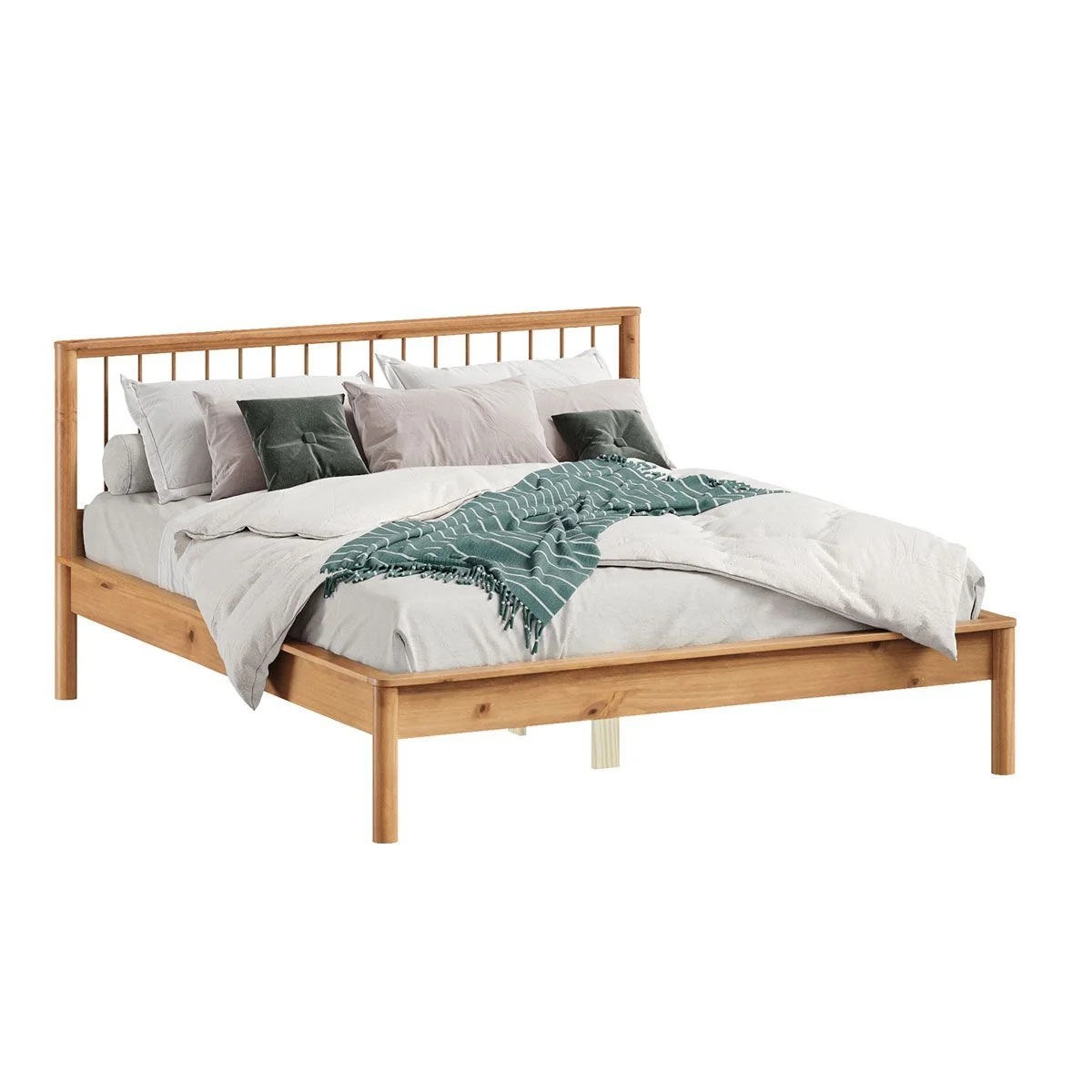 Cama Casal Queen de Madeira Moderna Apoana Madeirado Idimex