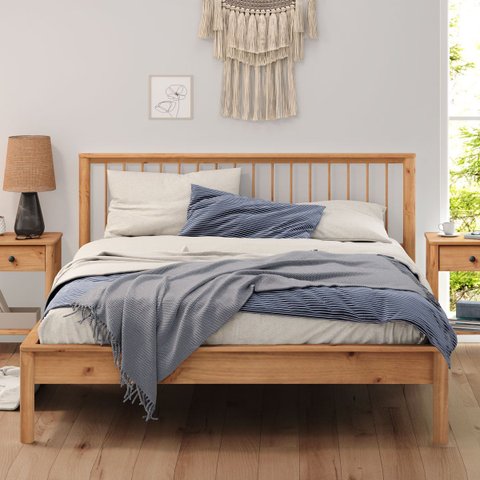 Cama Casal Queen de Madeira Moderna Apoana Madeirado Idimex