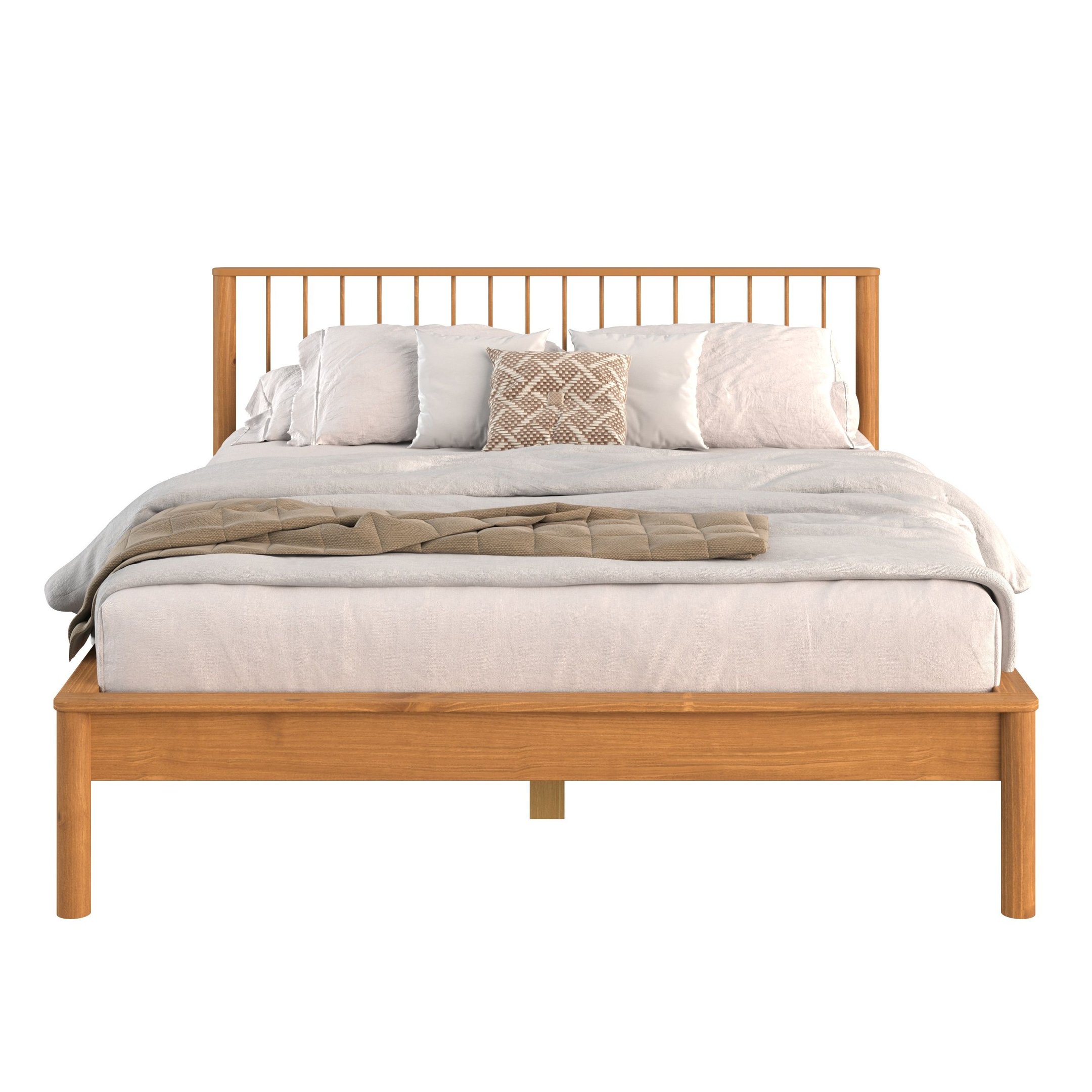 Cama Casal Queen de Madeira Moderna Apoana Madeirado Idimex
