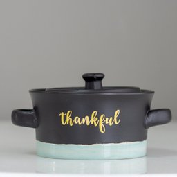 Caçarola Mini Panela com Tampa em Cerâmica Thankful - 1