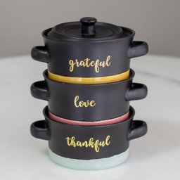 Caçarola Mini Panela com Tampa em Cerâmica Thankful - 4