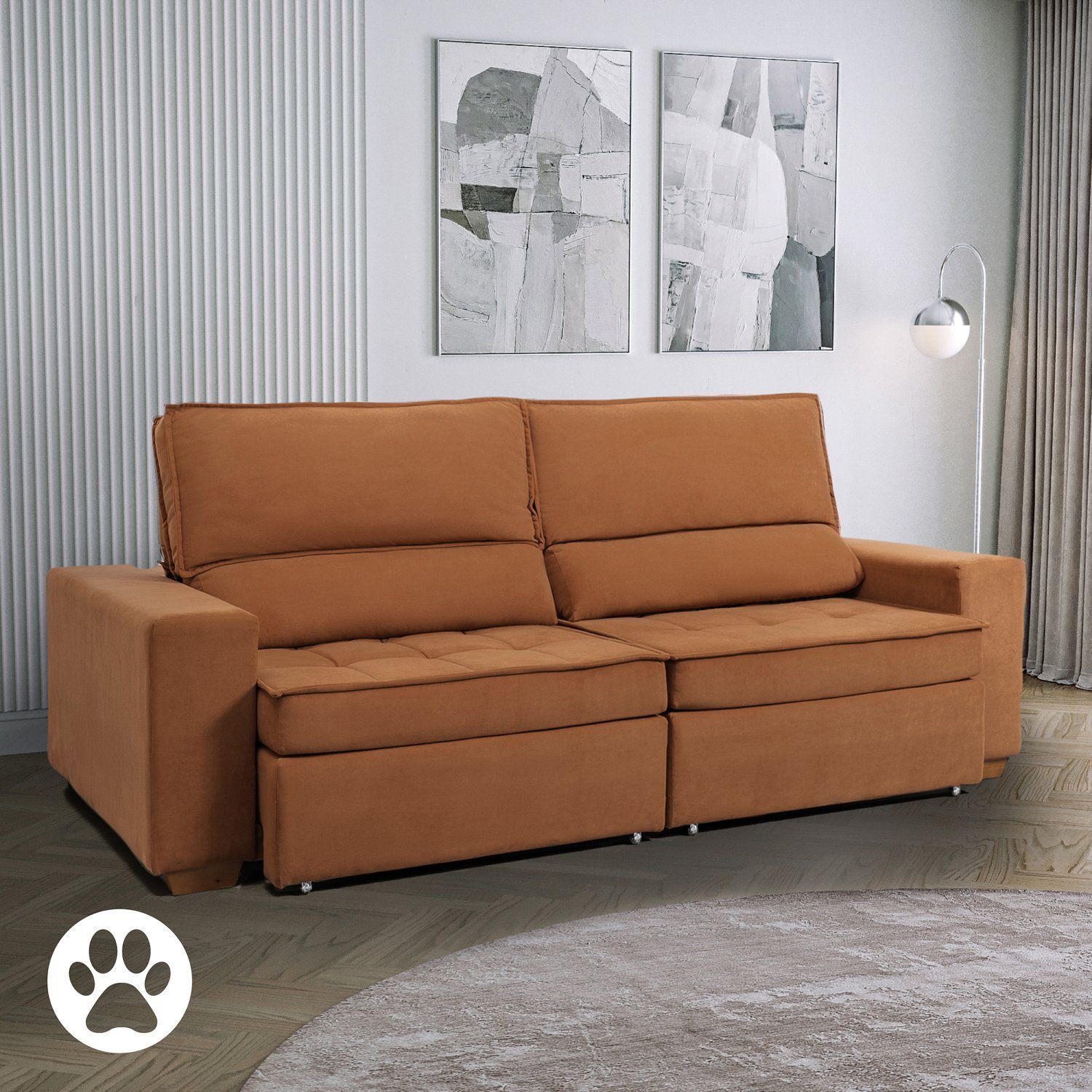 Sofá Retrátil e Reclinável Embaúba 4 Lugares 2,65m Pet Friendly CabeCasa MadeiraMadeira - 3