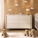 Ver imagem 1 de Cômoda Infantil 6 Gavetas com Corrediças Telescópicas Mabel Bege/Off/Louro Freijó Grann