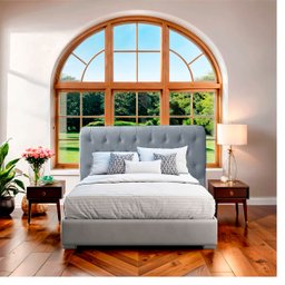 Cabeceira Casal Cama Box Estofada Elisa 140 Cm Veludo - 3
