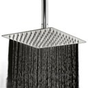 Ver imagem 1 de Ducha de Inox Quadrada 25x25 Cm de Teto Cromada Braço Redondo Pex