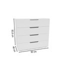 Ver imagem 3 de Cômoda Madri 4 Gavetas Branco - Politorno