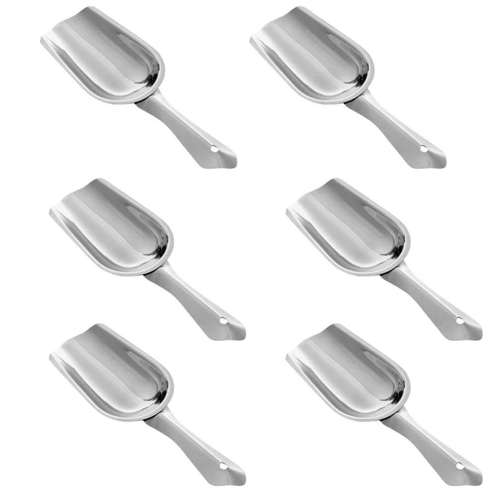 Kit 6 Pás de Gelo Inox 24cm Pegador a Granel Cereal Sementes ou Ração ...