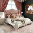 Ver imagem 2 de Cabeceira King Bergère em Veludo Rosa Claro com Capitonê 155x220cm
