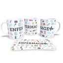 Ver imagem 1 de Caneca de Porcelana Branca Personalizada Profissões Enfermagem