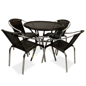 Conjunto Cadeiras Maresia Mesa Borda Trama Central Jardim Piscina Varanda Pedra Ferro Realize Decor