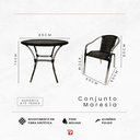 Ver imagem 5 de Conjunto Cadeiras Maresia Mesa Borda Trama Central Jardim Piscina Varanda Pedra Ferro Realize Decor