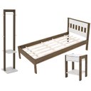 Ver imagem 1 de Quarto Solteiro 3 Peças CM8006 AZ1016 AZ1019 QT4 Nogal Branco Tecno Mobili