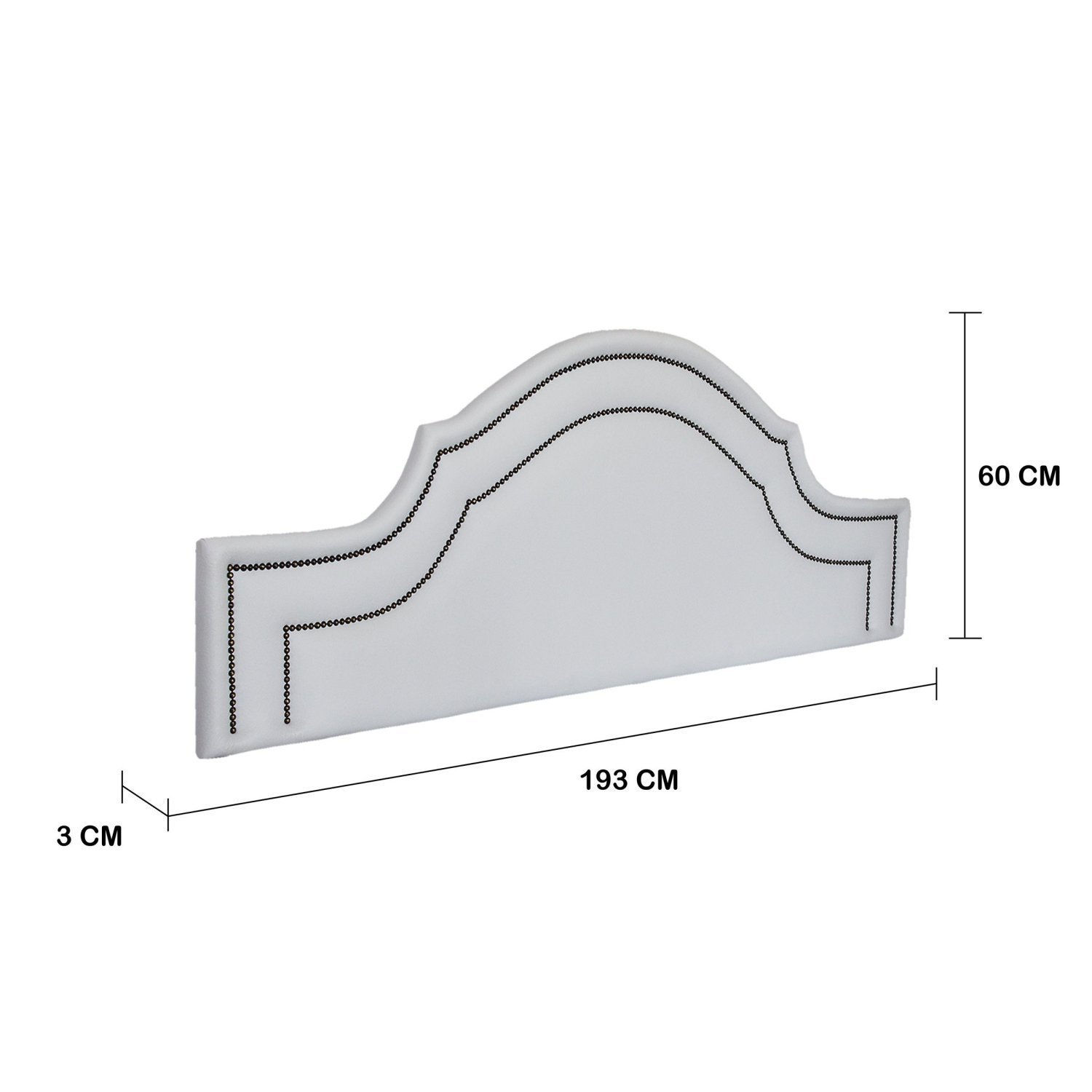 Cabeceira King Estofada para Cama Box com Tachas 193x60cm Provençal Luxo Dupla - 3