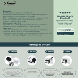Suporte Porta Shampoo com Ventosa de Parede Banheiro Schmitt:Cromado - 9